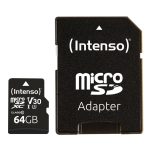   Intenso 64GB microSDXC Professional Class 10 U3 V30 + adapterrel