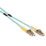   ACT Multimode 50/125 OM3 duplex ruggedized fiber cable with LC connectors 50m Blue