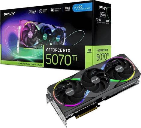 PNY GeForce RTX5070TI 16GB DDR7 EPIC-X RGB TRIPLE FAN PLUS OC