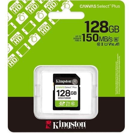 Kingston 128GB SDXC Canvas Select Plus Gen3 Class 10 UHS-I U1 V10 Kingston 128GB SDXC Canvas Select Plus Gen3 Class 10 UHS-I U1 V10